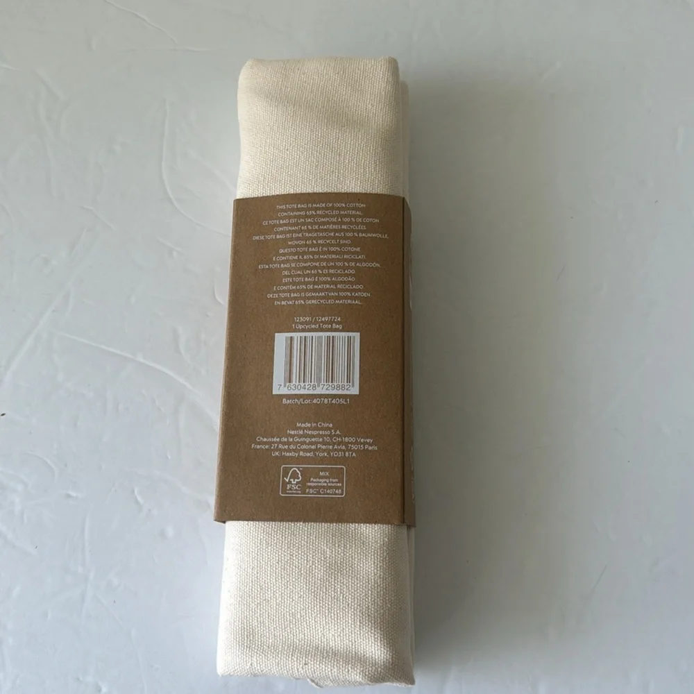 Nespresso Upcycled Canvas Tote Bag Cream